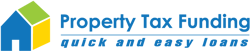 Property Tax Funding logo with company name, house in branded colors and text that reads 'quick and easy loans'