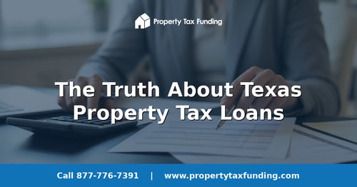 Person at a desk reviewing property paperwork with a pen and calculator, the truth about Texas property tax loans — Property Tax Funding